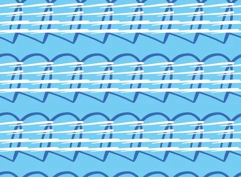 Vector texture background, seamless pattern. Hand drawn, blue, white colors. Stock Illustration