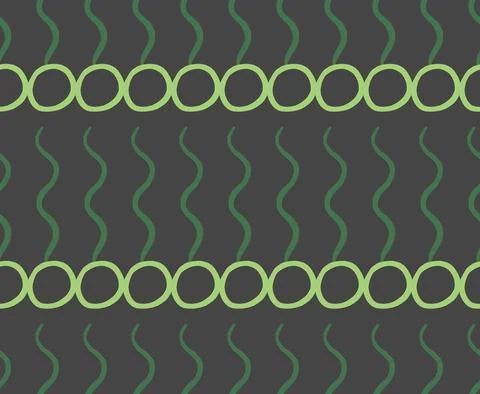 Vector texture background, seamless pattern. Hand drawn, green, dark grey col Stock Illustration