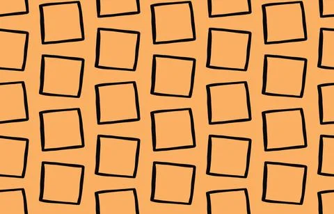 Vector texture background, seamless pattern. Hand drawn, orange, black colors Stock Illustration