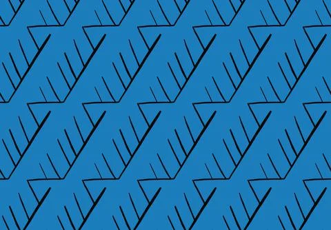 Vector texture background, seamless pattern. Hand drawn, blue, black colors. Stock Illustration