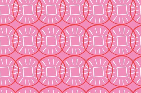 Vector texture background, seamless pattern. Hand drawn, pink, red, white col Stock Illustration