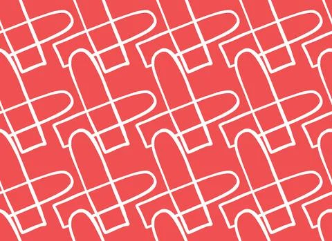 Vector texture background, seamless pattern. Hand drawn, red, white colors. Stock Illustration