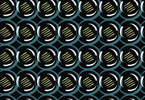 Vector texture background, seamless pattern. Hand drawn, black, blue, yellow, Stock Illustration