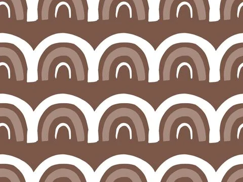 Vector texture background, seamless pattern. Hand drawn, brown, white colors. Stock Illustration