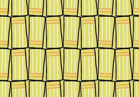 Vector texture background, seamless pattern. Hand drawn, yellow, orange, blac Stock Illustration