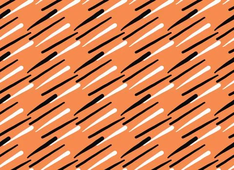 Vector texture background, seamless pattern. Hand drawn, orange, black, white Illustrazione stock