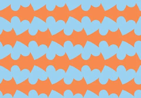 Vector texture background, seamless pattern. Hand drawn, blue, orange colors. Stock Illustration
