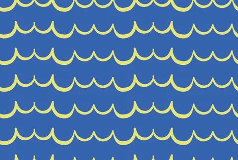 Vector texture background, seamless pattern. Hand drawn, blue, yellow colors. Stock Illustration