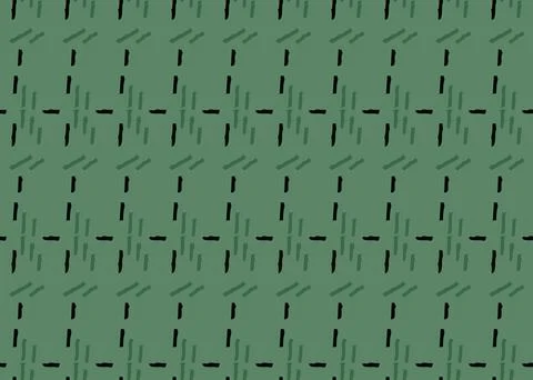 Vector texture background, seamless pattern. Hand drawn, green, black colors. Stock Illustration