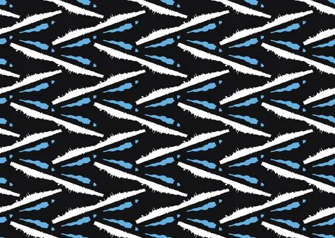 Vector texture background, seamless pattern. Hand drawn, black, blue, white c Stock Illustration