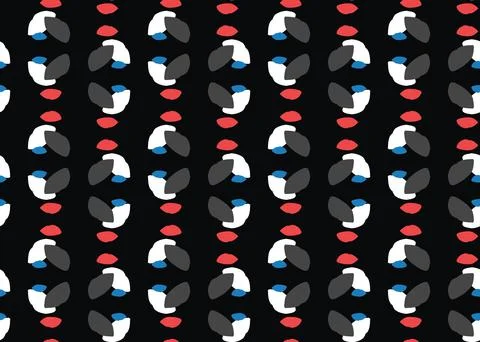 Vector texture background, seamless pattern. Hand drawn, black, grey, red, bl Stock Illustration