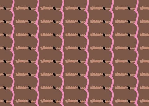 Vector texture background, seamless pattern. Hand drawn, brown, pink, black c Stock Illustration