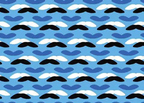 Vector texture background, seamless pattern. Hand drawn, blue, white, black c Stock Illustration