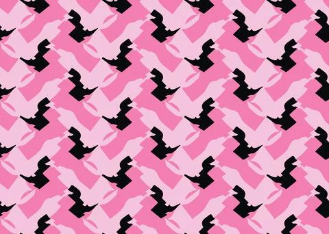 Vector texture background, seamless pattern. Hand drawn, pink, black colors. Stock Illustration