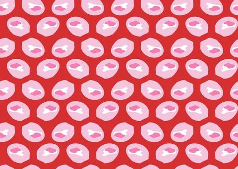 Vector texture background, seamless pattern. Hand drawn, red, pink, white col Stock Illustration