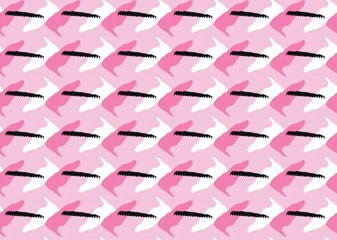 Vector texture background, seamless pattern. Hand drawn, pink, black, white c Stock Illustration