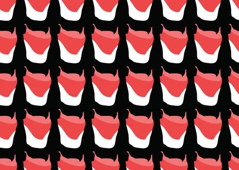 Vector texture background, seamless pattern. Hand drawn, red, black, white co Stock Illustration