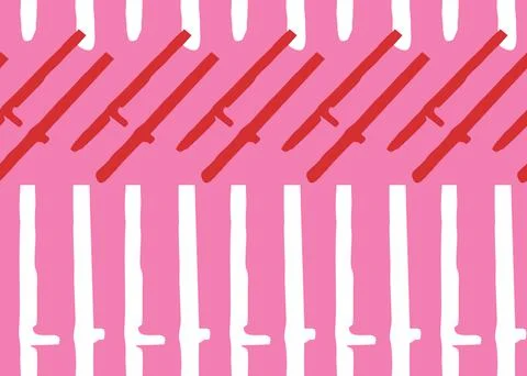 Vector texture background, seamless pattern. Hand drawn, pink, red, white col Stock Illustration