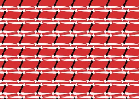 Vector texture background, seamless pattern. Hand drawn, red, white, black co Stock Illustration