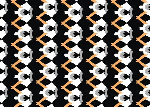 Vector texture background, seamless pattern. Hand drawn, black, orange, grey, Stock Illustration