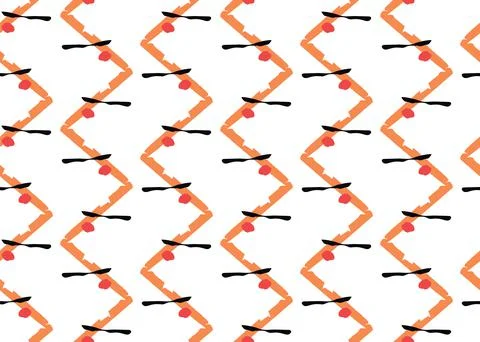 Vector texture background, seamless pattern. Hand drawn, orange, red, black,  Illustrazione stock