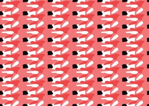 Vector texture background, seamless pattern. Hand drawn, red, white, black co Stock Illustration