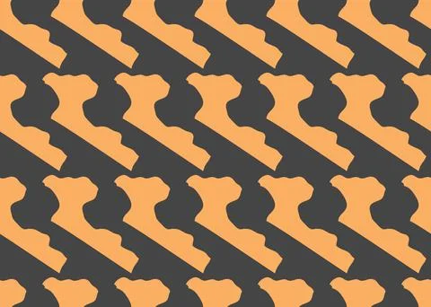 Vector texture background, seamless pattern. Hand drawn, black, orange colors Stock Illustration