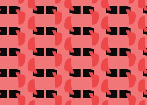 Vector texture background, seamless pattern. Hand drawn, red, black colors. Stock Illustration