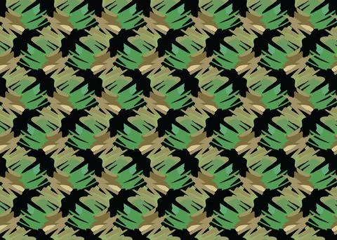 Vector texture background, seamless pattern. Hand drawn, green, brown, black  Stock Illustration