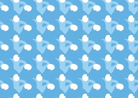 Vector texture background, seamless pattern. Hand drawn, blue, white colors. Stock Illustration