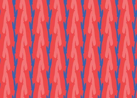 Vector texture background, seamless pattern. Hand drawn, red, blue colors. Stock Illustration