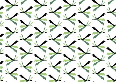 Vector texture background, seamless pattern. Hand drawn, green, black, white  Stock Illustration