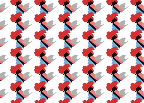 Vector texture background, seamless pattern. Hand drawn, red, blue, grey, bla Stock Illustration