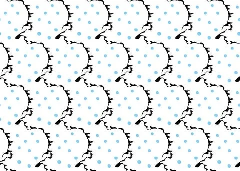 Vector texture background, seamless pattern. Hand drawn, black, blue, white c Illustrazione stock