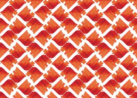 Vector texture background, seamless pattern. Hand drawn, red, orange, white c Stock Illustration