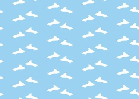 Vector texture background, seamless pattern. Hand drawn, blue, white colors. Stock Illustration