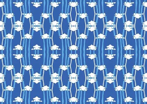 Vector texture background, seamless pattern. Hand drawn, blue, white colors. Stock Illustration