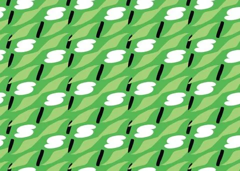 Vector texture background, seamless pattern. Hand drawn, green, white, black  Stock-Illustration