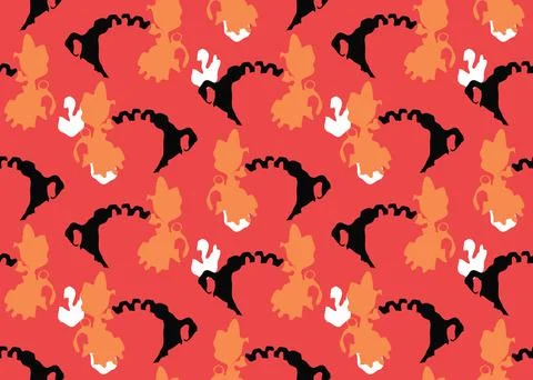 Vector texture background, seamless pattern. Hand drawn, red, orange, black,  Illustrazione stock