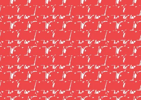 Vector texture background, seamless pattern. Hand drawn, red, white colors. Stock Illustration