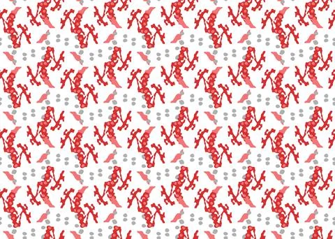 Vector texture background, seamless pattern. Hand drawn, red, grey, white col Stock Illustration