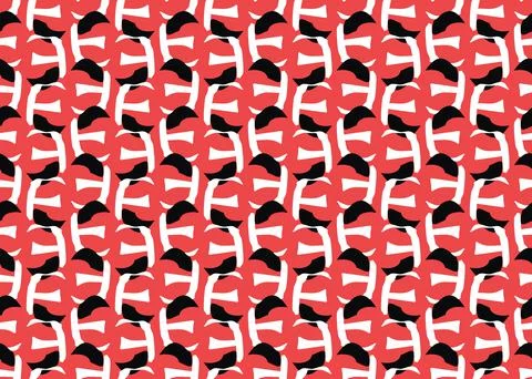 Vector texture background, seamless pattern. Hand drawn, red, black, white co Stock Illustration