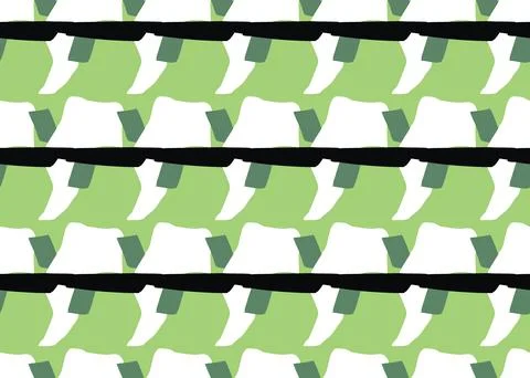 Vector texture background, seamless pattern. Hand drawn, green, black, white  Stock Illustration