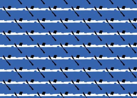 Vector texture background, seamless pattern. Hand drawn, blue, black, white c Stock Illustration