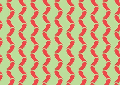 Vector texture background, seamless pattern. Hand drawn, green, red colors. Stock Illustration