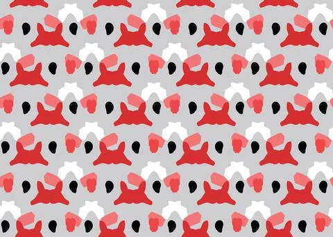 Vector texture background, seamless pattern. Hand drawn, grey, red, black, wh Stock Illustration