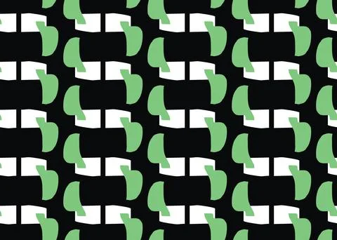 Vector texture background, seamless pattern. Hand drawn, black, green, white  Stock Illustration