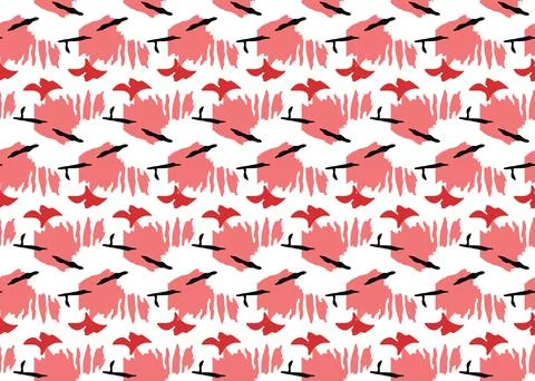 Vector texture background, seamless pattern. Hand drawn, red, black, white co Stock-Illustration
