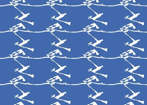 Vector texture background, seamless pattern. Hand drawn, blue, white colors. Illustrazione stock