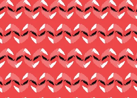 Vector texture background, seamless pattern. Hand drawn, red, black, white co Stock Illustration